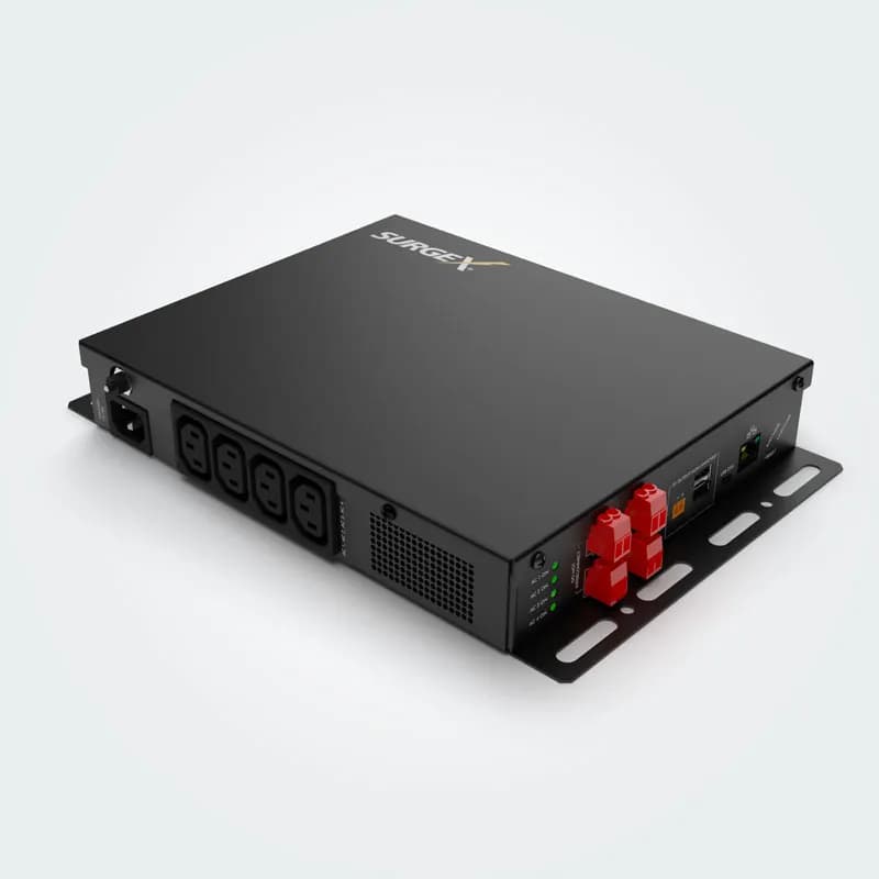 SurgeX SXDC824120 - ACDC MultiStage Surge Suppression 4 IEC 120V15AAC 4 24V DC Ports 2 25 USB Ports SXDC824120