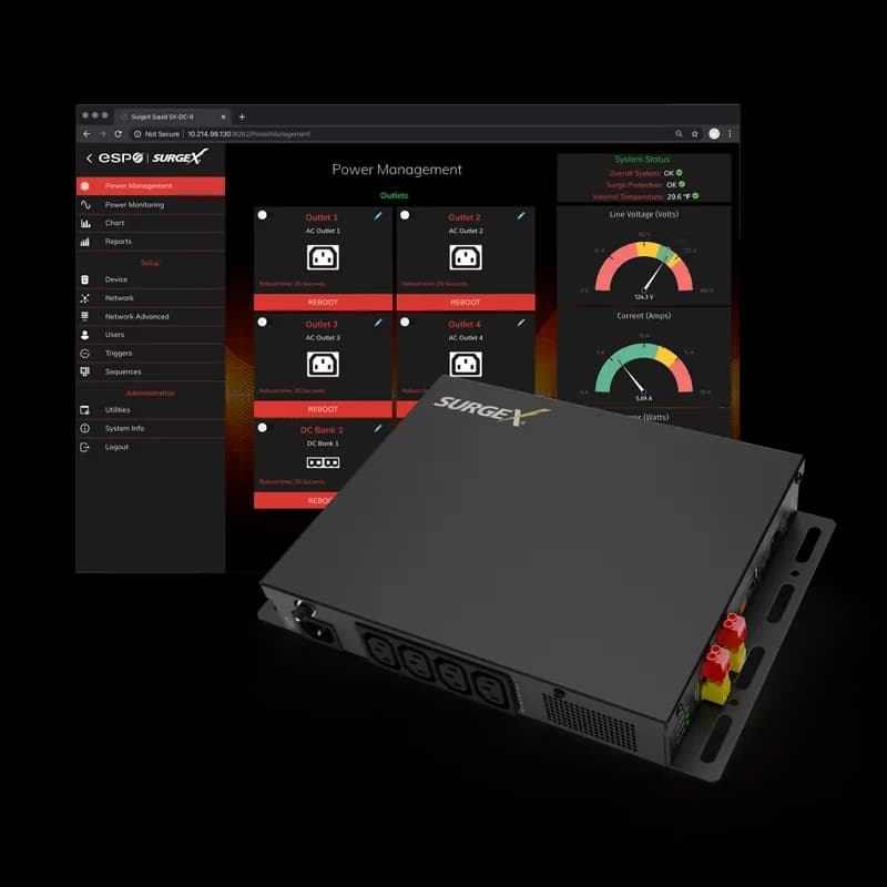 ACDC MultiStage Surge Suppression 4 IEC 120V15AAC 2 12V 2 24V DC Ports 2 25 USB Ports SXDC81224120