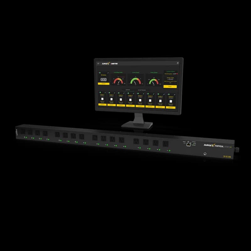 12A 16 NEMA outlet 0RU switched monitored vertical PDU SXVS1216