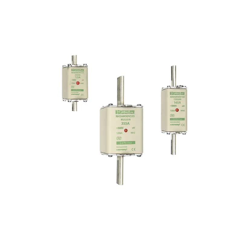 DIN NH Standard fuse-link aM Size NH1 500VAC 250A live tags Double indicator Body width 40 mm