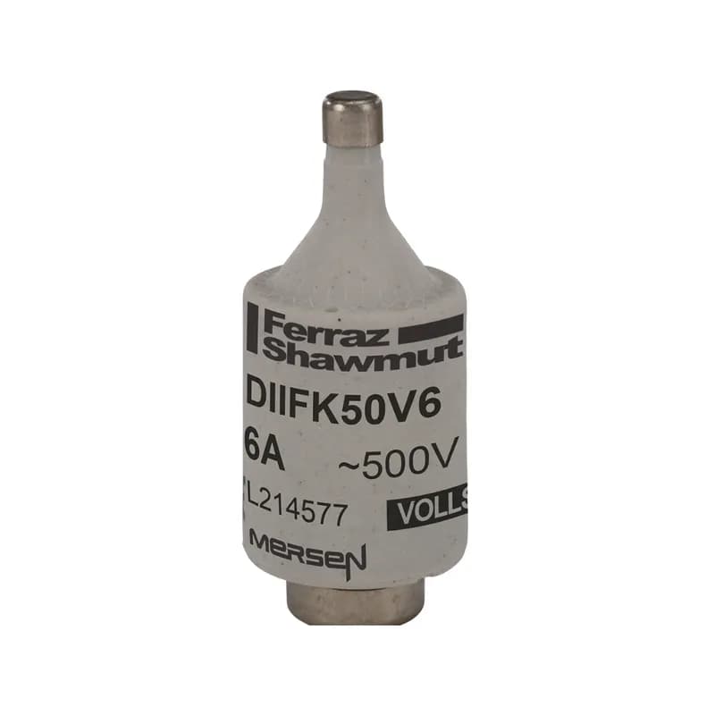 DIN D Fuse-link gG/Flink Size DII 500VAC 500VDC 6A Color code Green