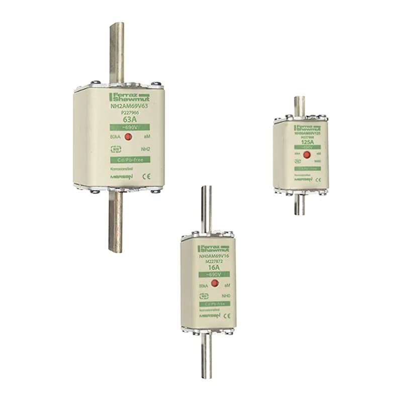 DIN NH Standard fuse-link aM Size NH3 690VAC 450A live tags Double indicator Body width 71.9mm