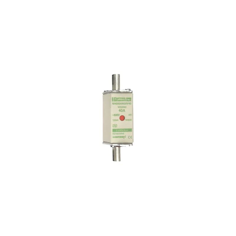 DIN NH Standard fuse-link aM Size NH000 500VAC 40A live tags Double indicator Body width 21mm