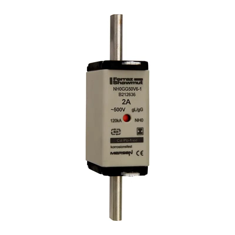DIN NH Standard fuse-link gG Size NH0 500VAC 250VDC 6A isolated tags Double indicator Body width 30 mm