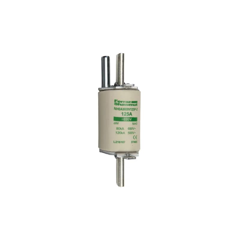 DIN NH Standard fuse-link aM Size NH0 690VAC 125A live tags Striker Body width 41.30 mm