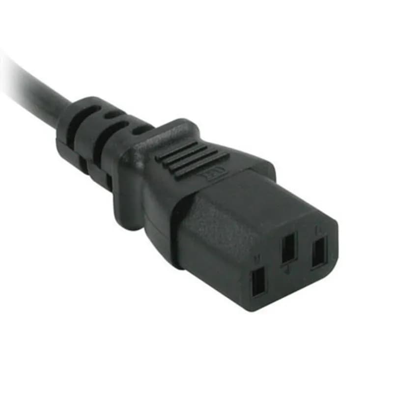 
This universal power cord is designed to work with most PCs, monitors, 
scanners, printers and other devices that use the 3-pin shroud power 
connector. Plus this heavy duty 18 AWG cord features a fully molded design 
for maximum durability and long life.

The female connector plugs directly into the device while the male 
connector plugs into a standard outlet.


Features

    * Perfect replacement for old, unreliable power cables
    * Work with most PCs, monitors, scanners, and printers