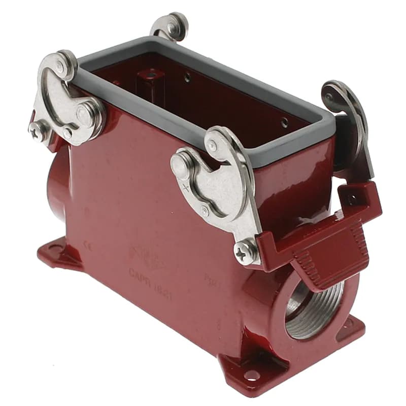 High-Temp, Rectangular Base, Double Latch, Surface mount, size 77.27, Side PG21 cable entry, High construction