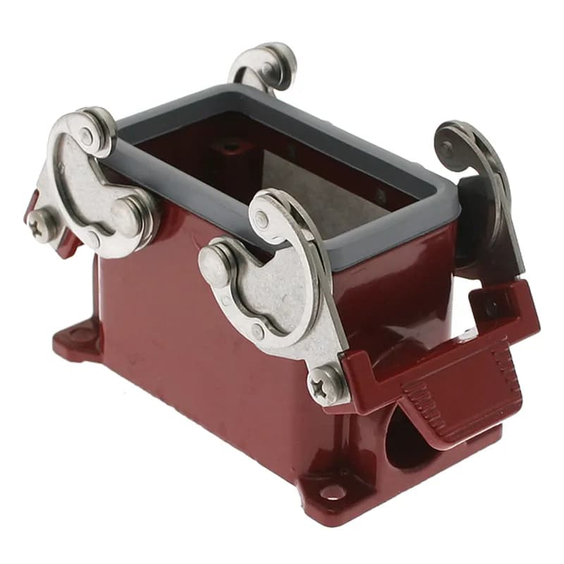 High-Temp, Rectangular Base, Double Latch, Surface mount, size 57.27, Side PG16 cable entry