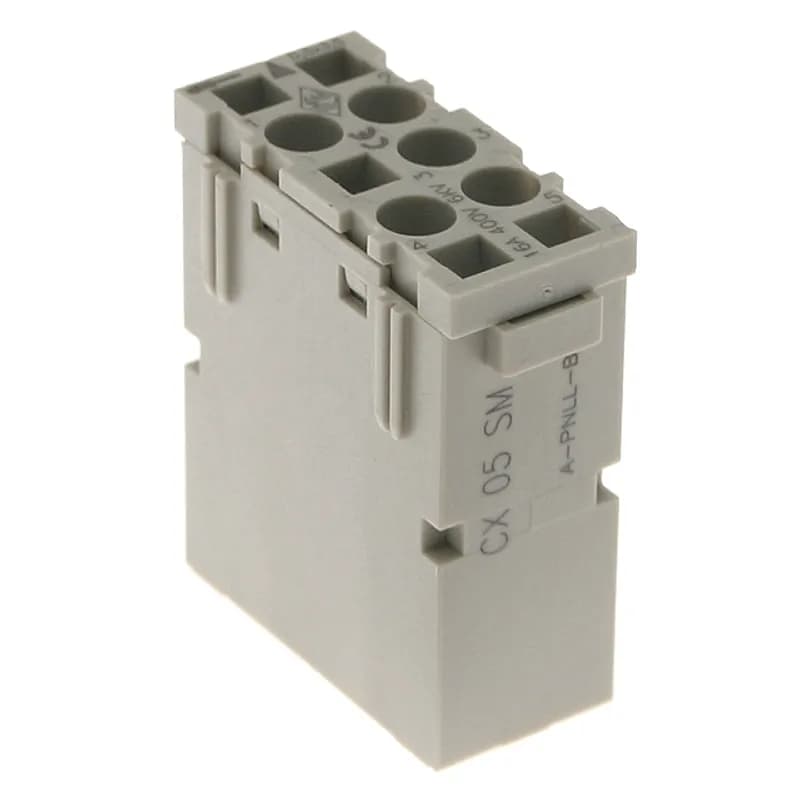 Mencom Corporation CX-05SM - Mixo series, Male Rectangular Insert, 5 pin, 16 amp, Standard Spring