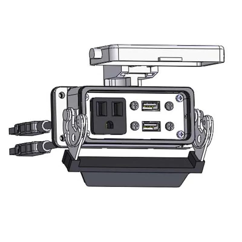 Panel Interface Connector with Simplex outlet, (2) USB-10, in a 16LS housing
