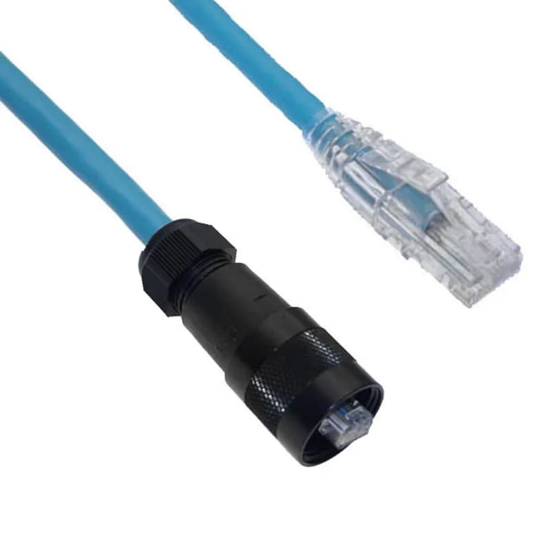 Mencom Corporation E45V3-8MP-RJ45-2M - Ethernet, Cordset, 8 Pole, E45V3 Male Straight / RJ45 Plug Male Straight, 2M, Gray, PVC, UL508A, UL50, UL50E