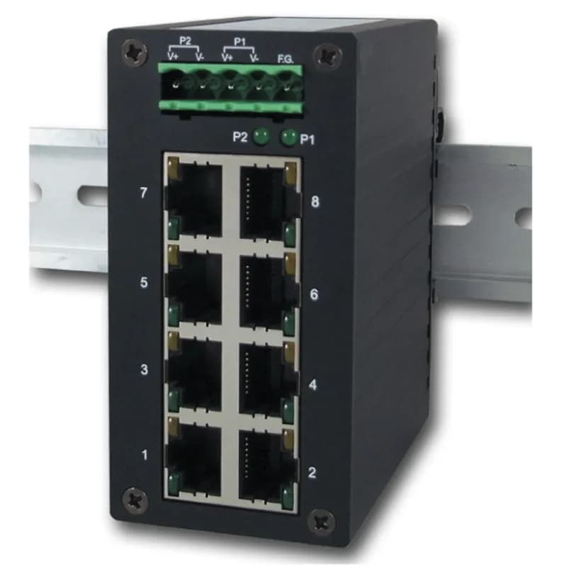 8-Port Unmanaged Fast Ethernet Switch, Aluminum housing
