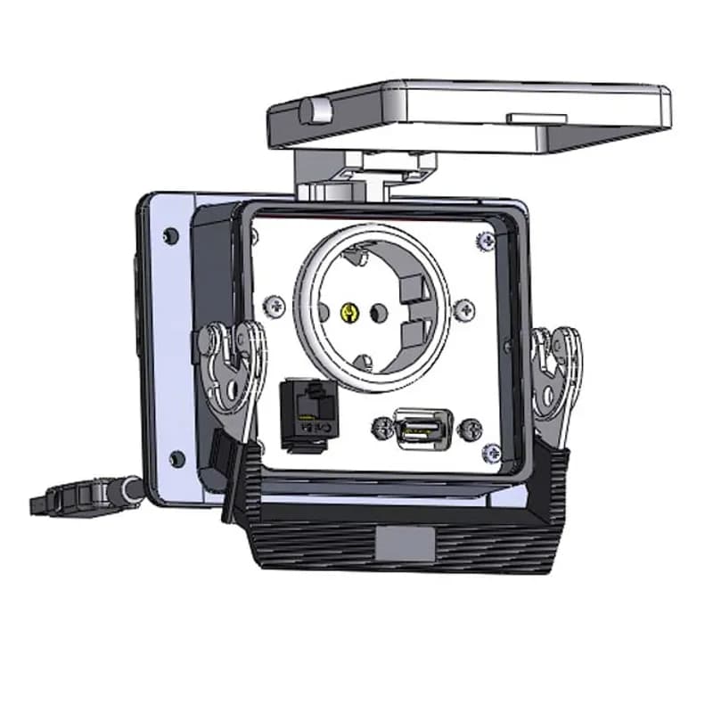 Mencom Corporation EP-RJ45-USB-10-32 - Panel Interface Connector with Continental European outlet, RJ45, USB-10, in a 32 housing