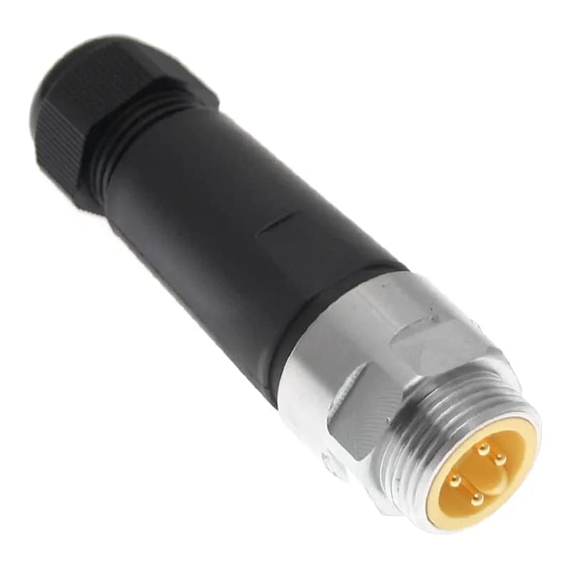 Mencom Corporation FFIN-4MPM-FW-SS - Foundation Fieldbus, Field Wireable, 4 Pole, 7/8UN2 Male Straight, 15A