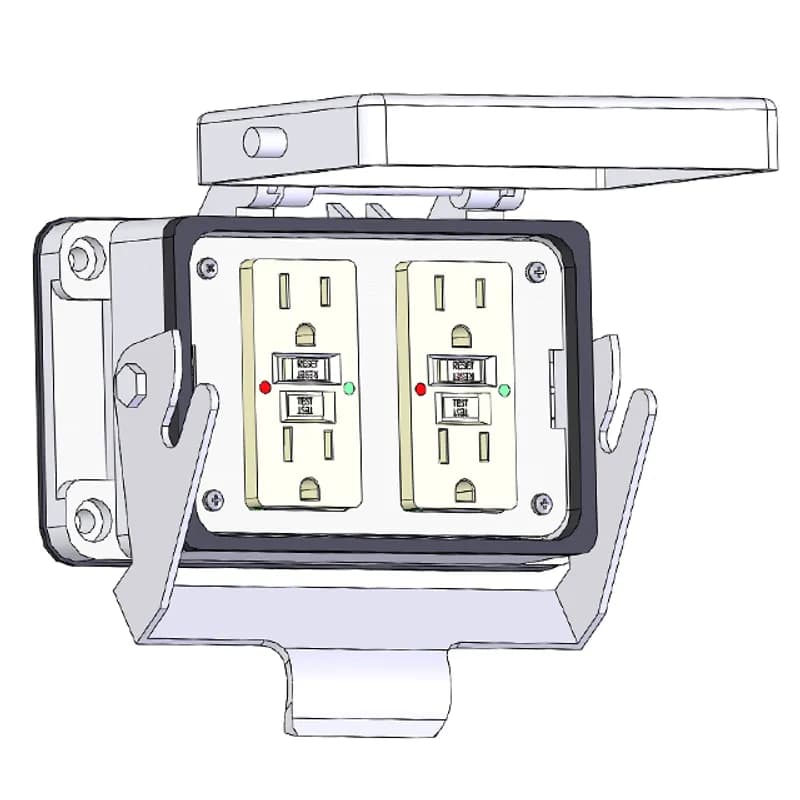 Panel Interface Connector with GFCI Duplex outlet x 2, in a 48 housing