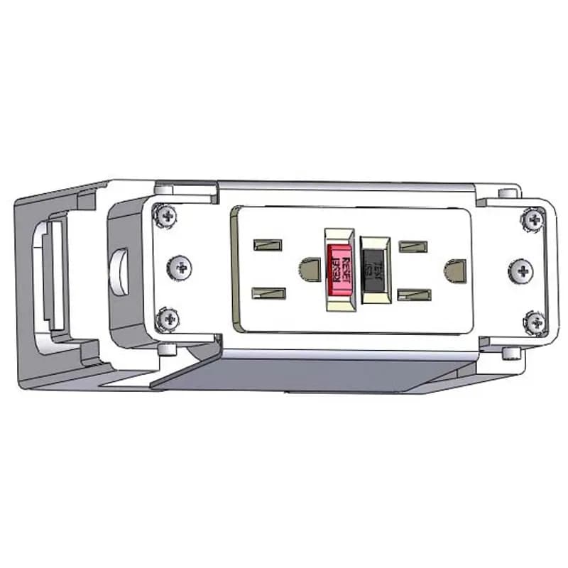 Mencom Corporation GF-TS - Panel Interface Connector with GFCI Duplex outlet, in a TS housing