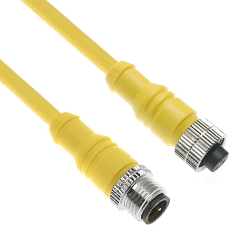 MAC, Cordset, 3 Pole, Male Straight / Female Straight, 10M, 18awg, 4A, Yellow, PVC