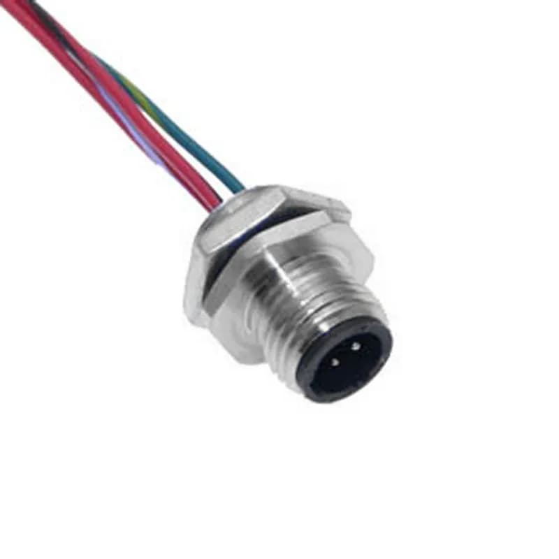 Mencom Corporation MAC-3MR-4-1M - MAC, Receptacle, 3 Pole, Male Straight, 1m, 22awg, 4A, .25-NPT, Front Mount, Nickel Plated Brass