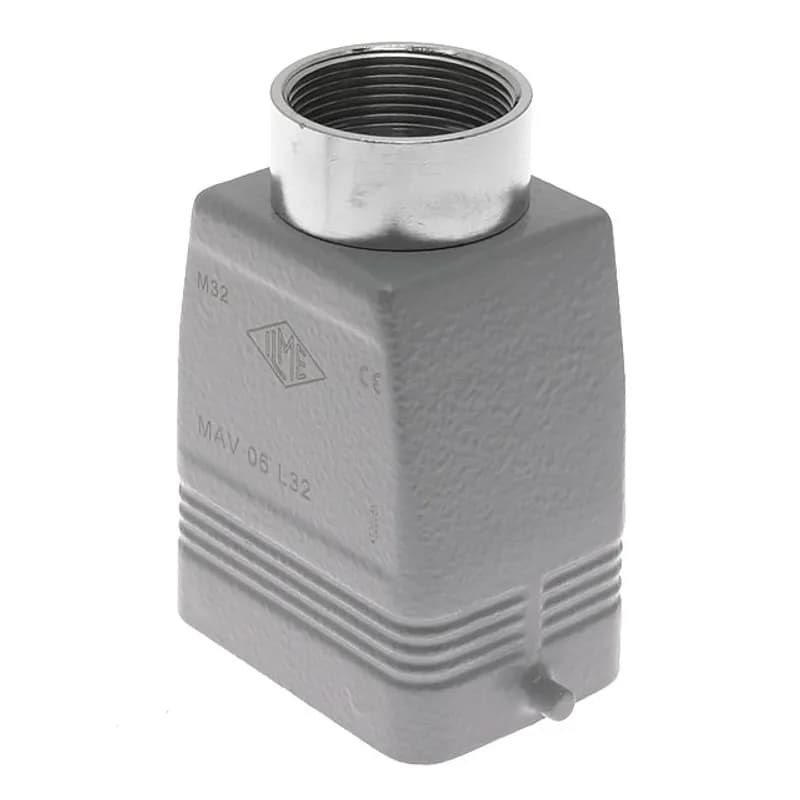 Standard, Rectangular Hood, size 44.27, 2 Pegs, Top M32 cable entry, High Construction