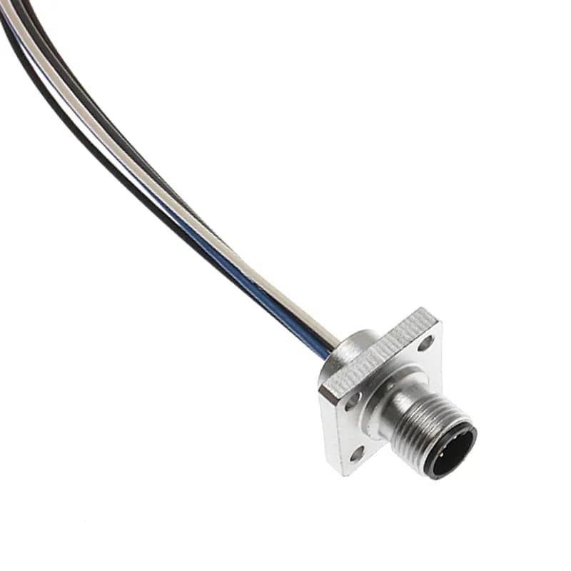 MDC, Receptacle, 5 Pole, Male Straight, 1Ft, 18awg, 4A, N, Panel Mount, Aluminum Clear Anodized