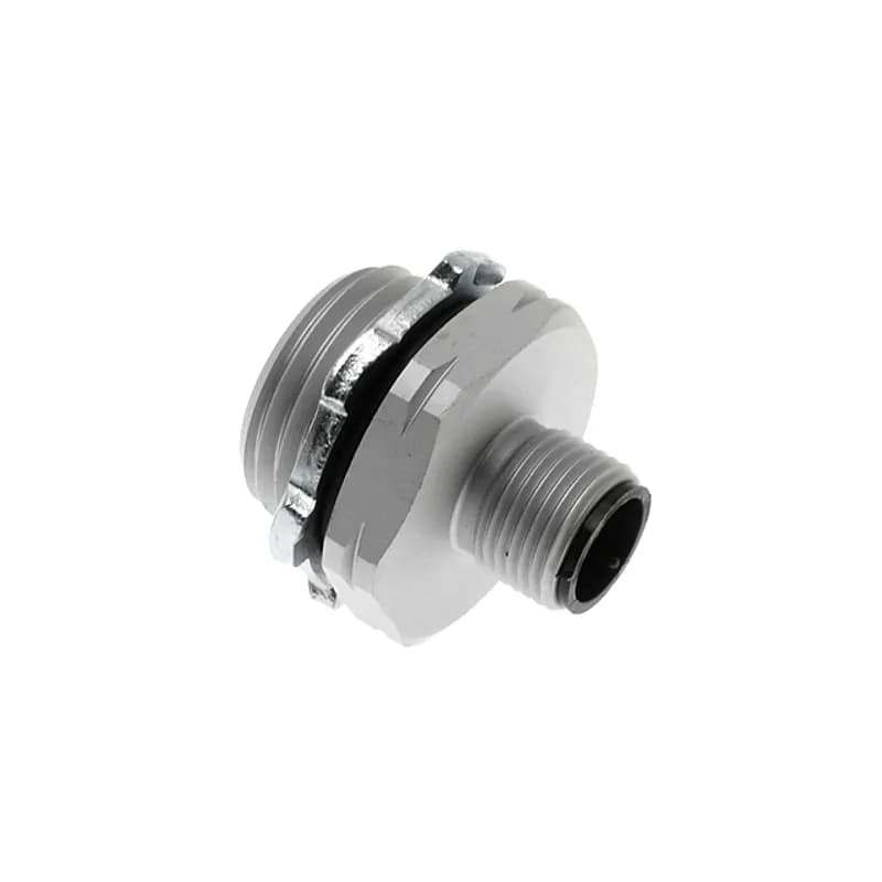 MDC, Receptacle, 4 Pole, Male Straight, Solder Cup, 4A, .5-NPT, Front Mount, Aluminum Clear Anodized
