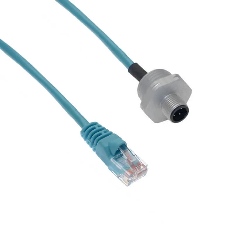 Ethernet, Receptacle, 8 Pole, M12 Male Straight / RJ45 Plug, 3M, .5-NPT, Front Mount, Aluminum