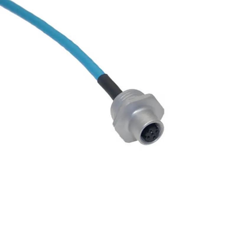 Ethernet, Receptacle, 8 Pole, M12 Female Straight, 1M, 24awg, 2A, M20, Front Mount, Aluminum