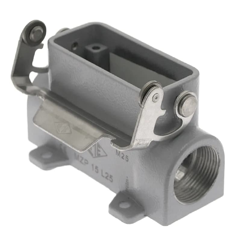 Mencom Corporation MZP-15L25 - Standard, Rectangular Base, IL-BRID Single Latch, Surface mount, size 49.16, Side M25 cable entry