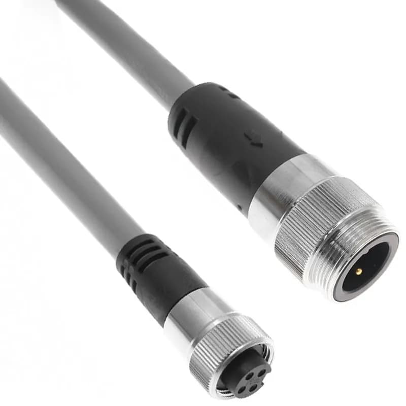 MIN Power Distribution Series, Cordset, 3 Pole, PMIN Male Straight / MINH Female Straight, 0.5M, 14awg, 30A, Gray, PVC