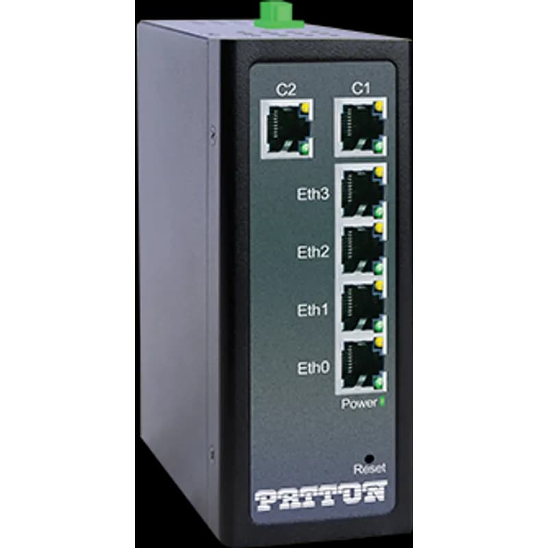 Ruggedized 5.7 Mbps CopperLink Multi-Drop Ethernet Extender; 2 x CopperLink; 4 x10/100; -40 to 85C; 100-240VAC