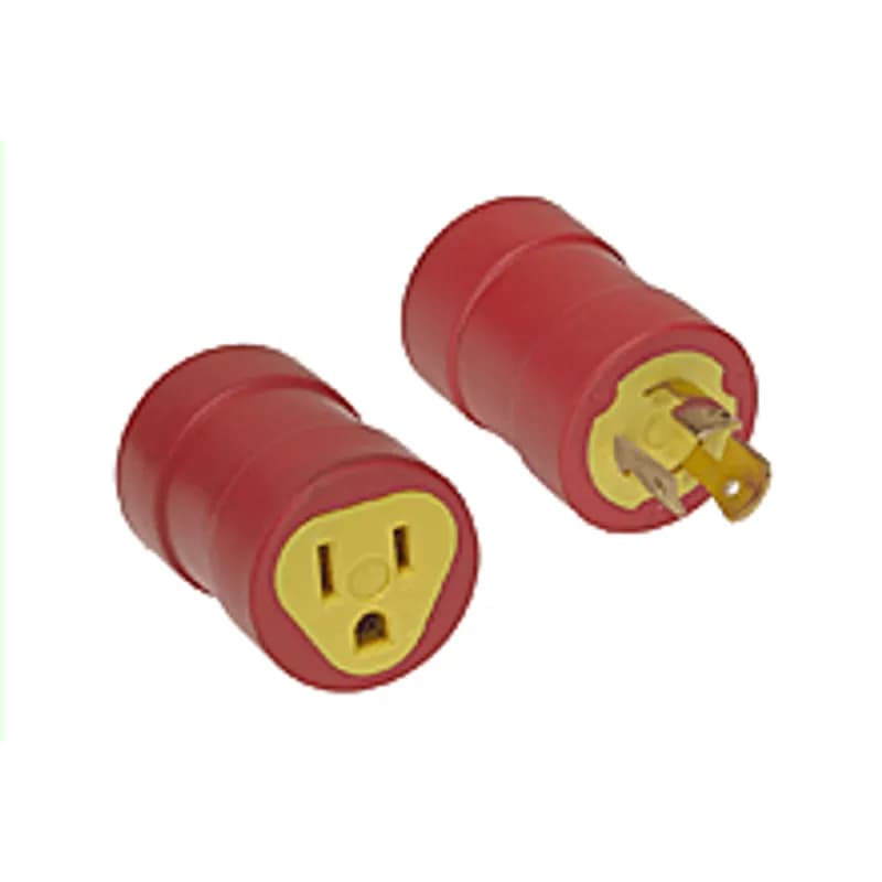 Woodhead 00136 - Safeway® Adapter NEMA 5-15 Receptacle - Female End 15A/125V, Non-NEMA Plug - Male End, with Locking Blade, 15A/125V