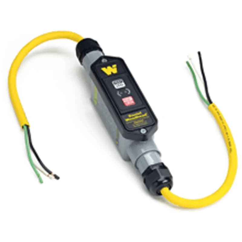 Super-Safeway® In-Line Industrial GFCI, Portable, Single Phase, Manual Reset, Flying Lead Primary, TriTap Secondary (receptacle), 15A, 120V, 0.61m Cord Length