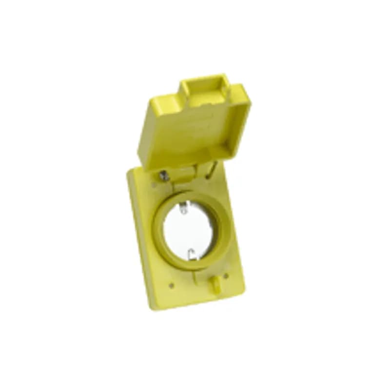 Watertite® Replacement Covers for FS/FD Box, NEMA 5-15, Single 20A Locking, 2-Hole Connector Insert, Yellow