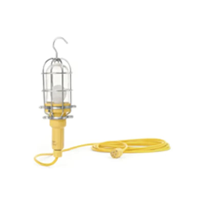 Watertite® Wet Location Incandescent Hand Lamp, 100W with Screw Release Grounded Vinyl Guard, Cord Type 16/3 SOOW, 15.24m (50.0' ) Cord Length