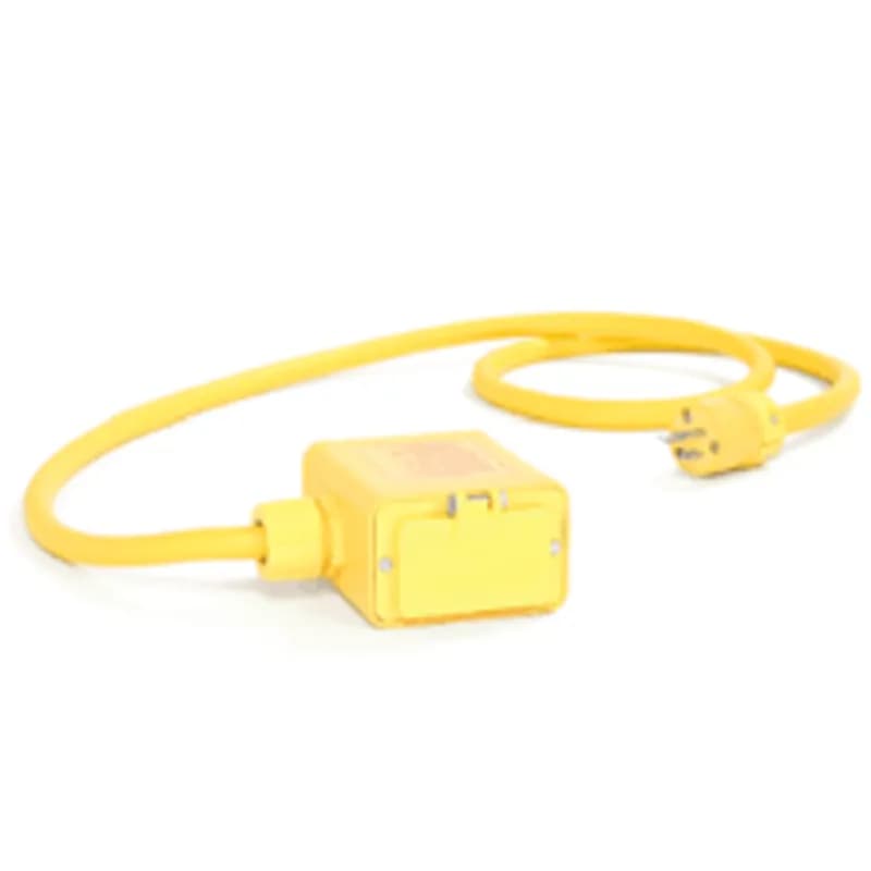 Super-Safeway® Multiple Outlet Box, Extended Depth, (1) NEMA 5-15 GFCI Receptacles with Flip Lid, Open Neutral Relay, 7.62m (25.0' ) Cord Length, 12/3 SOOW Cord, 5-15 Plug