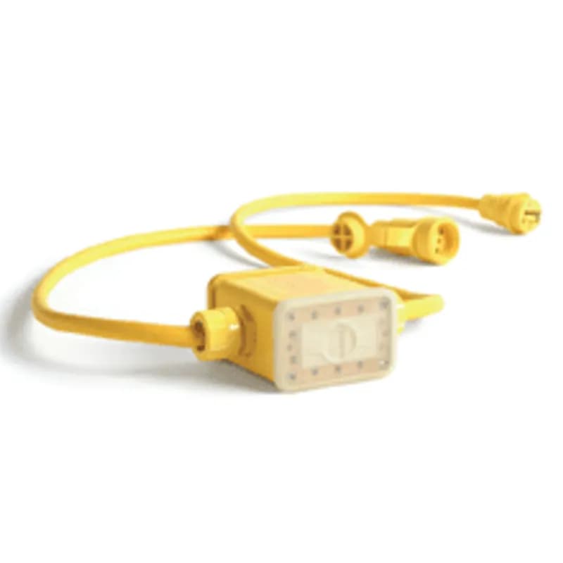 Woodhead 3070W-GFI20 - Watertite® Multiple Outlet Box, Extended Depth, (1) NEMA 5-20 Manual reset GFCI with Flip Lid, Open Neutral Relay, 1.83M (6.0' ) Cord Length, 12/3 SOOW Cord, 5-15 Plug