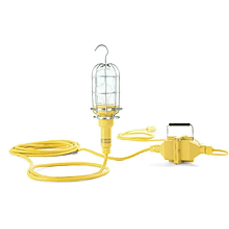 Watertite® Wet Location Incandescent Hand Lamp, 100W for use with Low Voltage Workstation with Screw Release TEFLON Guard, Cord Type 14/2 SOOW, 15.24m (50.0' ) Cord Length