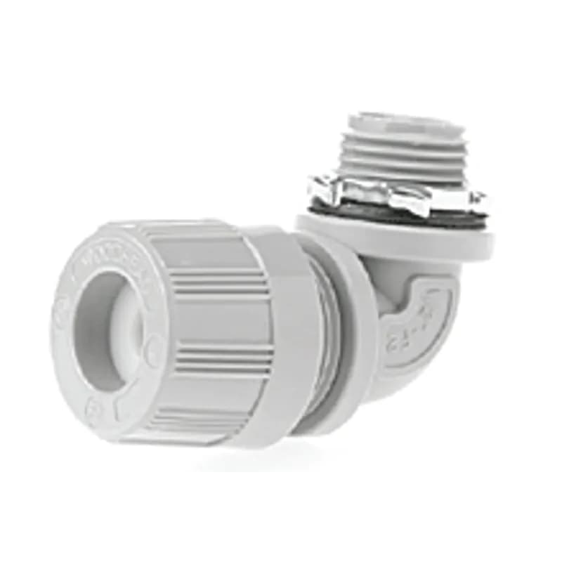 MAX-LOC® Strain Relief Cord-Sealing Grip, 1/2" NPT, 90° Angle Male with O-Ring, Cable Diameter 3.18-4.75mm (.125-.187")