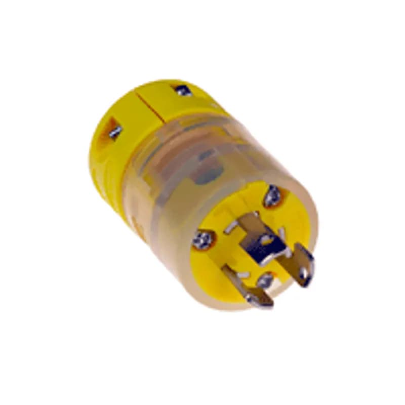 Woodhead 2447EZ - Super-Safeway® Ground Fault Monitoring Plug with Locking Blade 2 Pole/3 Wire, NEMA L5-15, 125V, Cord Grip Body Size F2