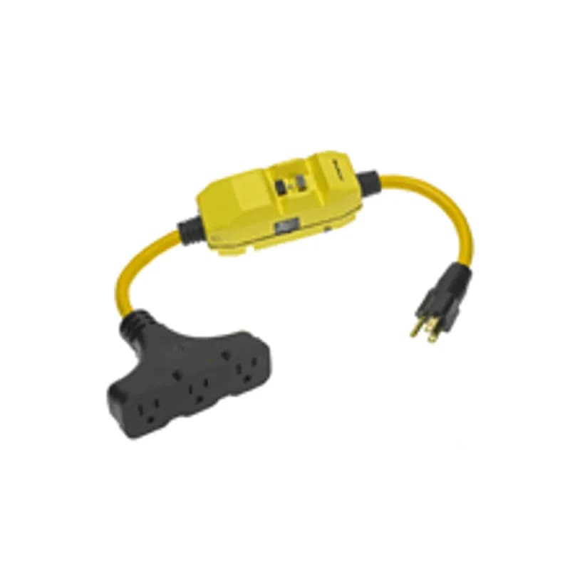 Safeway® In-Line Commercial GFCI, Manual Reset, Molded NEMA 5-15 Tri-Tap, 15A, 120V, 0.61m (2.0' )Cord Length