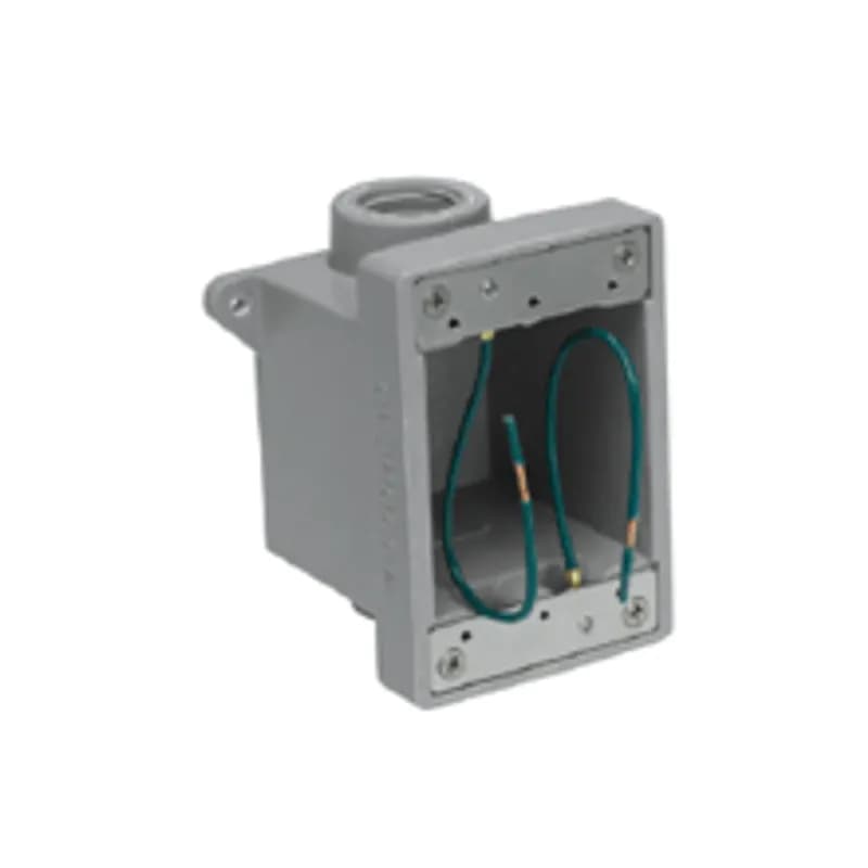 F.D. Gray Glass-Filled Polyester Box, (2)12.70mm (.500") Threaded Knock-out Openings