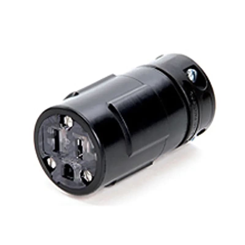 Super-Safeway® Lighted Hospital Duty Connector, 2 Pole/3 Wire, NEMA 5-15, 125V, Black
