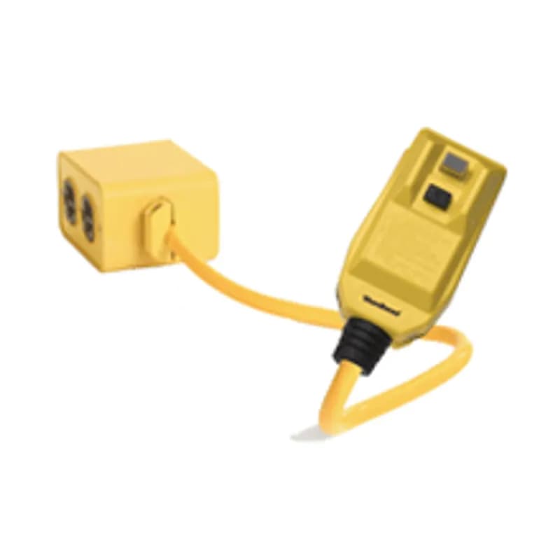 Woodhead 15053-2 - Safeway® Right-Angle Commercial GFCI, Manual Reset, Outlet Box, NEMA 5-15 Double Duplex, 15A, 120V, 0.61m (2.0' )Cord Length