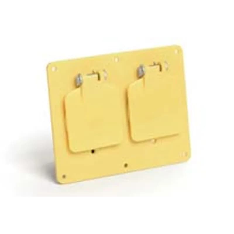 Super-Safeway® Multiple Outlet Coverplate, (2) Single Receptacle 43.69mm Hole Diameter 30A Locking with Flip Lids