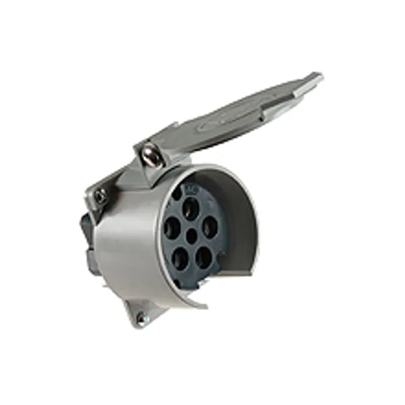 60 Amp Safeway® Pin & Sleeve Device, Exposition Receptacle with Flip Lid, with Flip Lid, 4 Pole/5 Wire Grounding