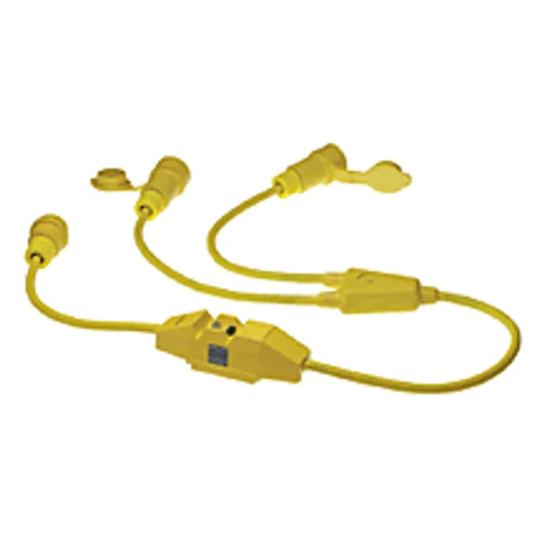 Woodhead 26W47-Y-IN - Watertite® Molded Y Cordset, 2 Pole/3 Wire SJOW Cordset, Cordset Length 0.91m (3.0' ), NEMA L5-20, 125V, Inline GFCI