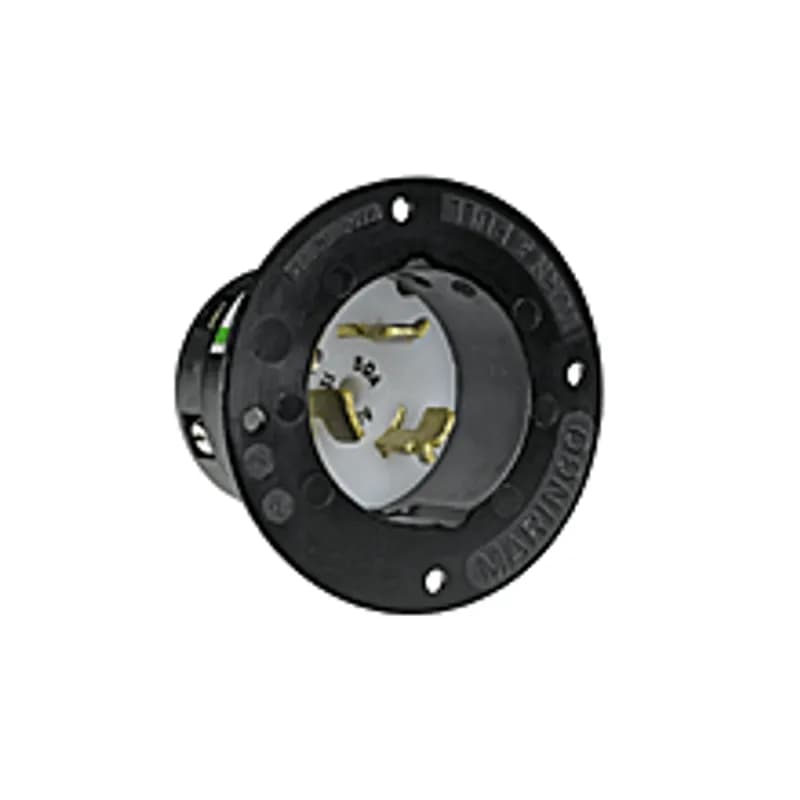 Safeway® Single Flanged Inlet with California Style Locking Blade, 3 Pole/4 Wire, Non-NEMA, 125V