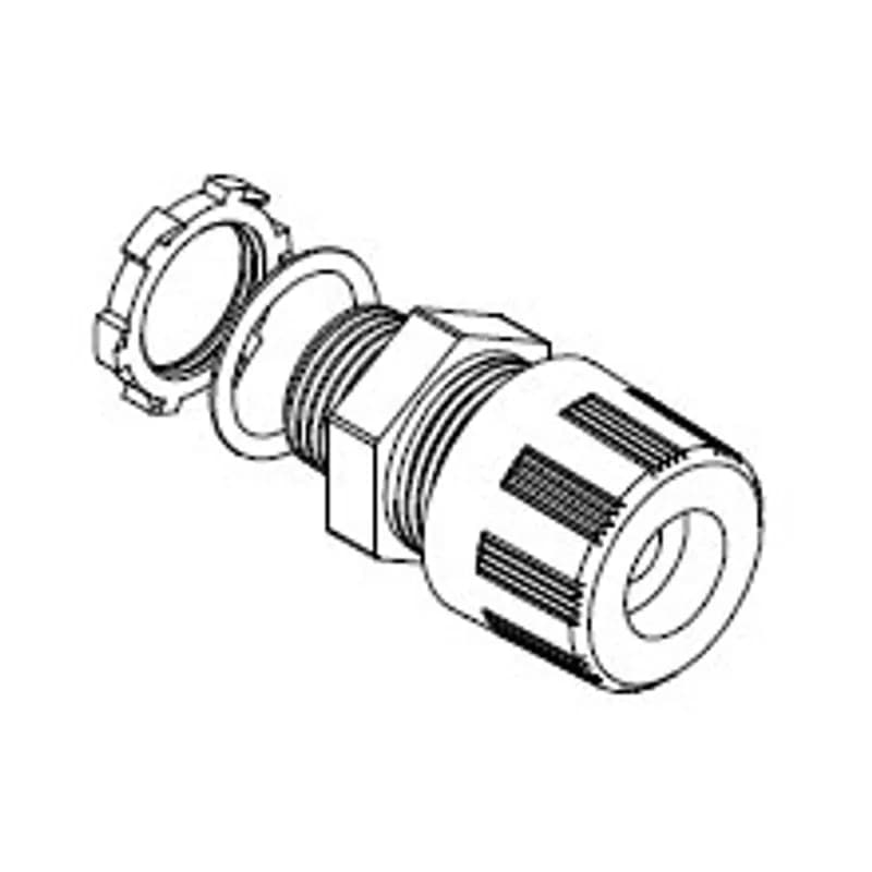 MAX-LOC® Strain Relief Cord-Sealing Grip, 1/2" NPT, Straight Male with O-Ring, Cable Diameter 7.93-9.53mm (.312-.375"), Polyester