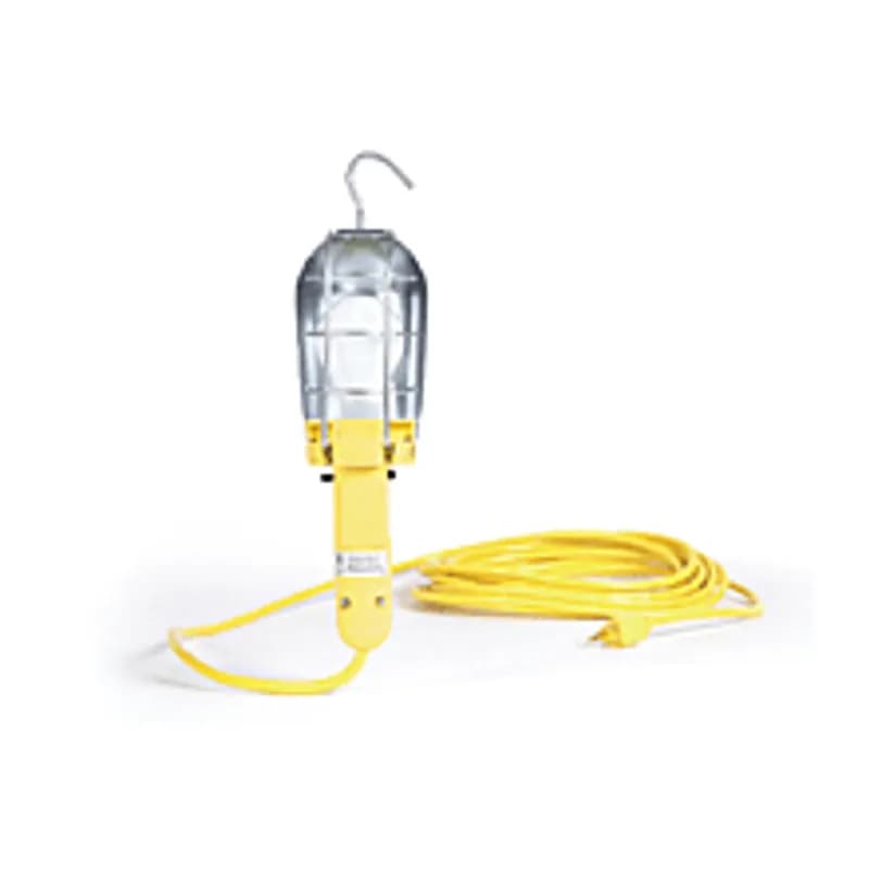 Woodhead 402 - Pro-Yellow® Nylon 100W Hand Lamp with Molded, 16/3 SJTOW Cord Type, Metal Guard, Overall Cord Length 7.62m (25.0' )