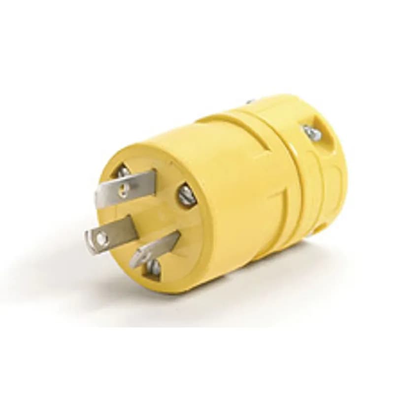 Safeway® Plug, 3 Pole/3 Wire, Non-NEMA, 15A/125V, 10A/250V, Yellow
